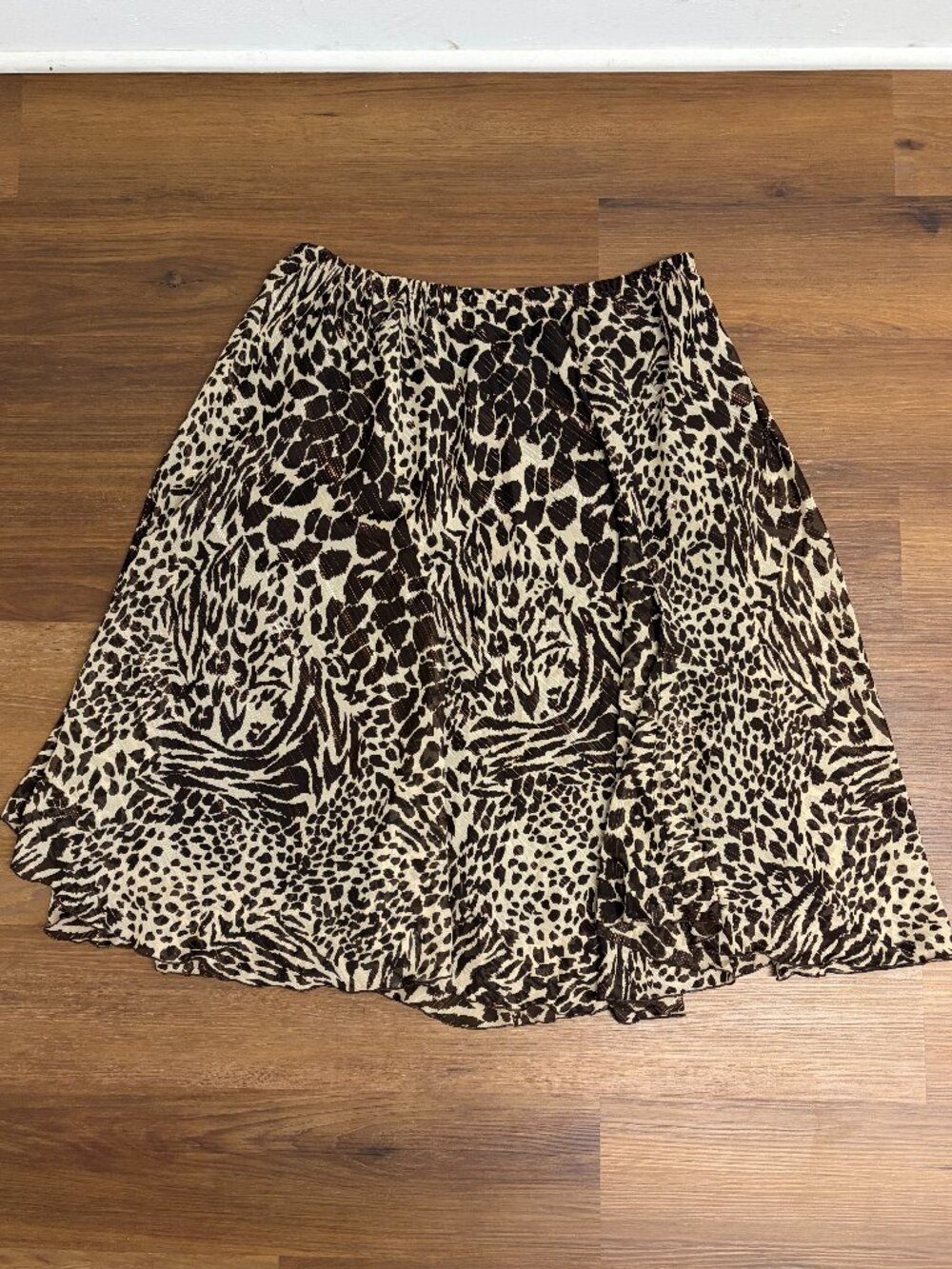 Vintage Studio 1940 animal print skirt women's XL midi cheetah tiger giraffe